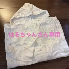 ミキハウス　ガーゼ　フード付き星柄おくるみ