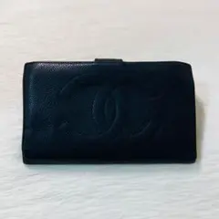 早い者勝ち　CHANEL シャネル　長財布　がま口　キャビアスキン　デカココ　黒