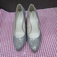 UNTITLED シルバー グリッターハイヒール