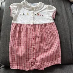 familiar　80cm襟付き切り替えロンパース