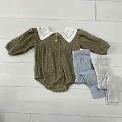 襟付き セーラー ロンパース 80 ニット レギンス 85 90セット