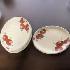 和皿 5枚セット 銘々皿 陶器 椿文様のサムネイル