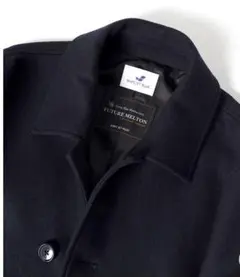 SHIPS JET BLUE メルトン ステンカラーコート M 黒 シップス