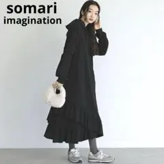 somari imagination 裏シャギーレースパーカーワンピース フリル