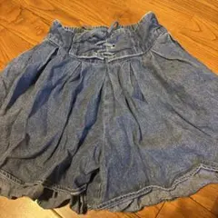 デニム レースアップフレアスカート女児140cm 340