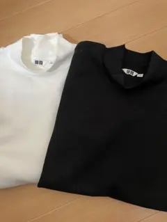‼️即日発送‼️美品 UNIQLO ユニクロ モックネックプルオーバー 黒 白 M