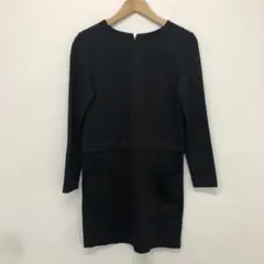 フレンチコネクション 黒ワンピース シンプル 通勤 フォーマル
