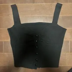 グレイル　リブ編み ブラック ビスチェ M