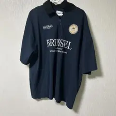 SUNDAY SKATE CLUB ネイビー ハーフジップ　tシャツ