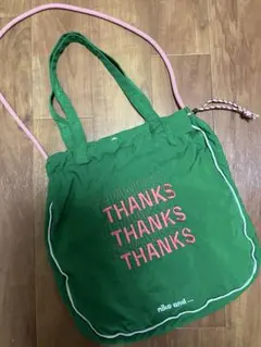 ニコアンド　nikoand 緑色 THANKS ショルダーバッグ