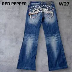 [Y2K]REDPEPPERレッドペッパー刺繍デニムパンツW27カットオフのサムネイル