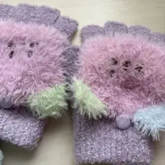 手袋　キッズ ミント 猫 6歳 9歳　しまむら