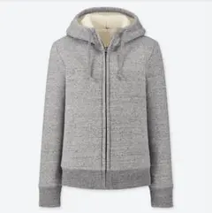 UNIQLO Mサイズ　ボア裏地 フルジップ グレー パーカー