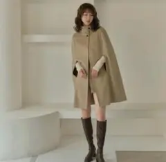 eaphi❣️high neck wool cape coat 美品