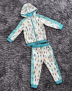 adidas キッズ スウェット ジャージ 上下 100 パーカー セットアップ