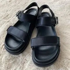 ZARA 25cm ブラックバックストラップサンダル