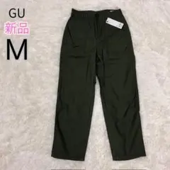 新品タグ付 GU ジーユー ベイカーテーパードパンツ オリーブ M 綿100%