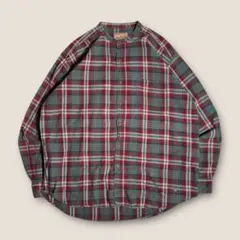 【ビッグサイズ】90s woolrich バンドカラー マルチチェックシャツXL