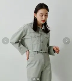 【上下セット】moussy デニムジャケット シャーベットカラー