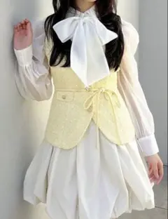 dazzlin ジレレイヤードコンビミニワンピース