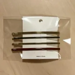 【新品未使用】ヘアピン4本セット（ゴールド、深緑、ボルドー）