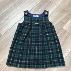 【ミキハウス】HOT BISCUITS チェック柄ワンピース 90
