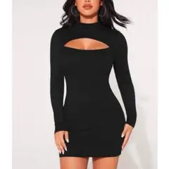 【新品】カットアウト タイトミニワンピース【M】ボディコン