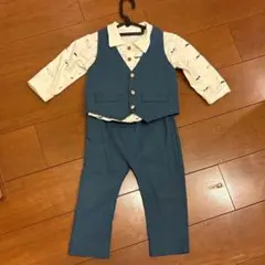 男の子 110 フォーマル セットアップ シャツ お出かけ ネイビー セット