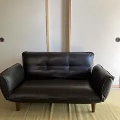ダークブラウン 2人掛けソファ