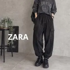 ザラ ZARA スエード調 カーゴパンツ ジョガーパンツ イージーパンツ XS