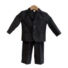 ブラックストライプフォーマルスーツ　黒　85〜9