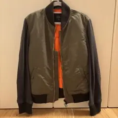JAMA RICO MA-1 ジャケット カーキ 袖ウール切替 Ｍサイズ 2