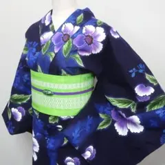 希少サイズ トールサイズ 高級浴衣 紫陽花 浴衣 有松絞り 蜘蛛絞り