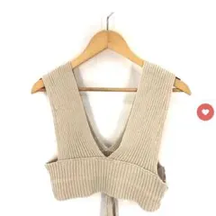 ベージュ リブ編み ビスチェ サイズF