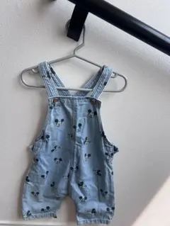 H&M ミッキー サロペット 9-12M デニム風 ベビー オーバーオール