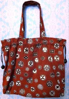 巾着トートバッグ　ハンドメイド