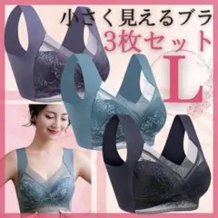 胸を小さく見せるブラ ナイトブラ ノンワイヤー L 美胸 レース お得 63