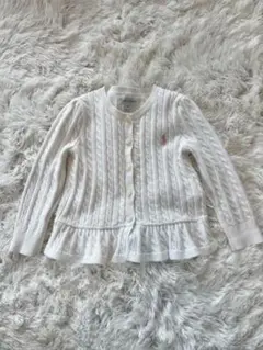 Ralph Lauren カーディガン 18M 白 ペプラム 裾フリル 女の子
