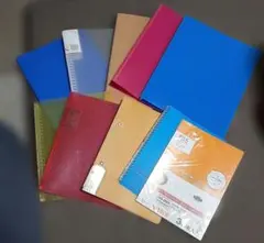 バインダー　リングファイル　9個セット　サイズ色様々　バインダーノート１袋付き