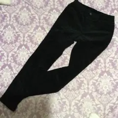 コーデュロイ　パンツ　ウエストゴム　ブラック　M