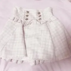 LIZLISA リズリサ ギンガムツイードサスペンダー付スカパン ピンク