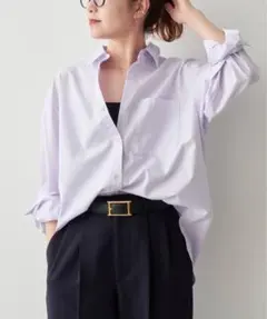 Spick and Span ライトオックスオーバーシャツ　パープル