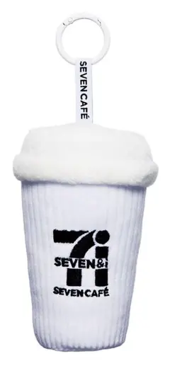 セブンイレブン ハッピーくじ B賞 セブンカフェぬいぐるみチャーム 白