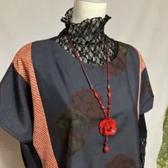 着物リメイク//大島紬//チュニックNO336