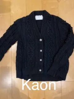 Kaon 黒 ケーブルニットカーディガン