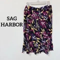 SAG HARBOR 花柄スカート フレアスカート 花柄 スカート ひざ丈