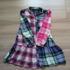 GAP Kids チェック柄 長袖シャツ ワンピース 130cm