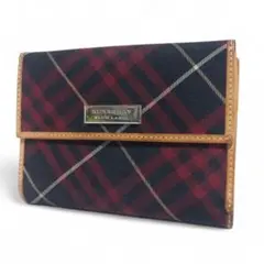 ●希少●　バーバリー　ブルーレーベル　ノバチェック　ホースロゴ　がま口　折り財布 BURBERRY BLUE LABEL バーバリーブルーレーベル 二つ折り財布