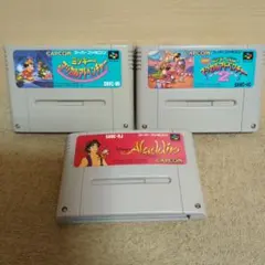 【動作確認済】SFCミッキーアドベンチャー1.2 ディズニーアラジン3本セット