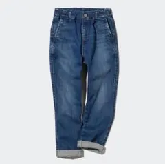 【超美品】ユニクロ デニム 160 ウルトラストレッチ デニムテーパードパンツ